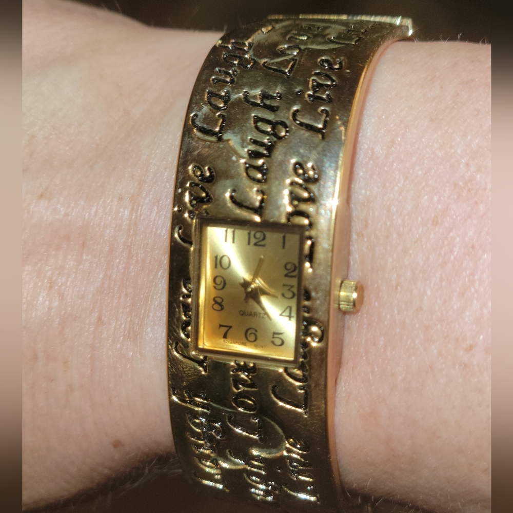 Gold Watch With Inspirational Words